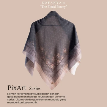DAFANYA All Series Jilbab Motif Abstrak Kerudung Segi Empat Hijab Scarf Bahan Voal Laser Cut