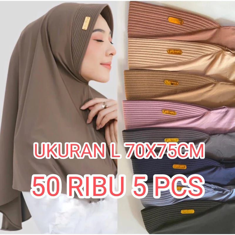 HIJAB SPORT 5 LABEL AKRILIK ORI BY ANNIHIJAB UKURAN L BERGO HAMIDAH MURAH TERLARIS