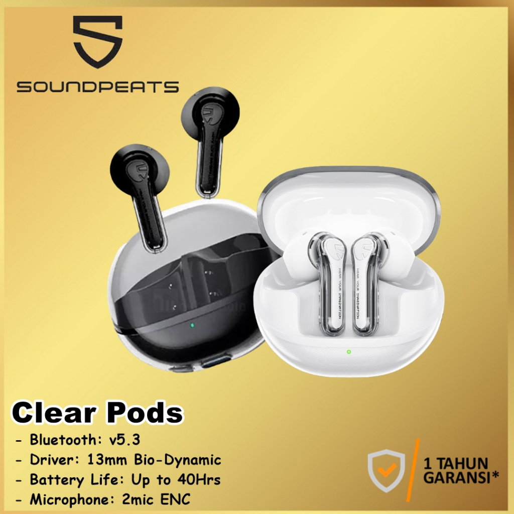 Jual SoundPEATS Clear Pods Dual Mic with ENC TWS True Wireless ...