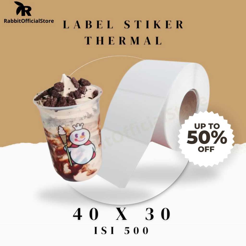 Jual Label Sticker Mixue Thermal 40x30 1 Line isi 500 Stiker Barcode ...