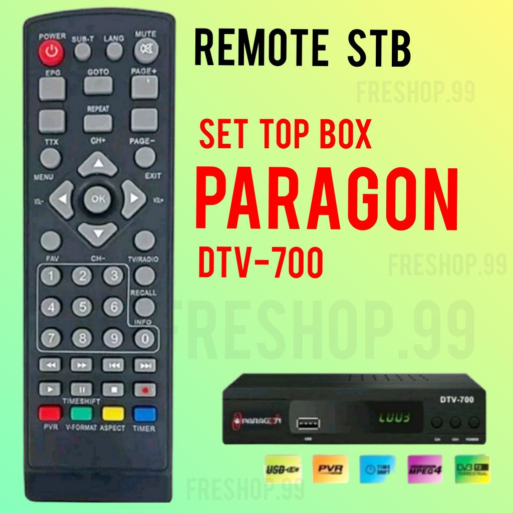 Jual Remote stb paragon dtv-700 set top box remot langsung pakai ...