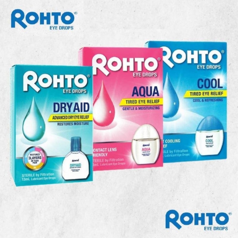 Jual ROHTO EYE DROPS COOL/DRY AID/AQUA 13ML/ TETES MATA ROHTO | Shopee ...