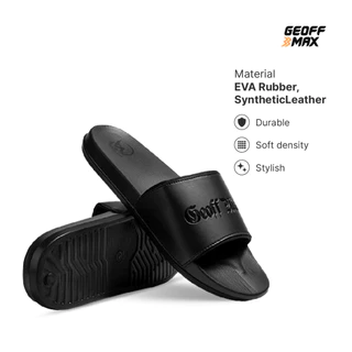 Geoff Max - Alston Black - Sandal Slop Slipper Hitam | Sandal Anti Slip Unisex