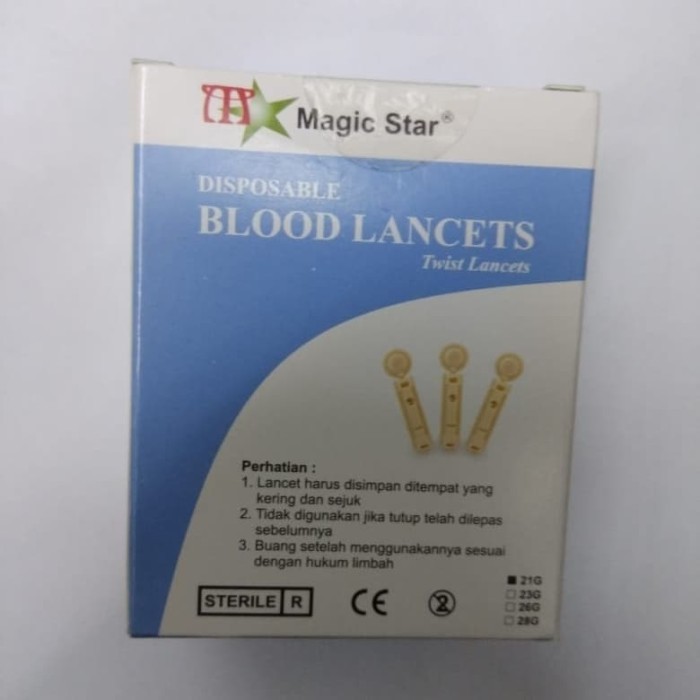 Jual Magic Star Jarum bekam blood lancet 21G isi 100 pcs | Shopee Indonesia