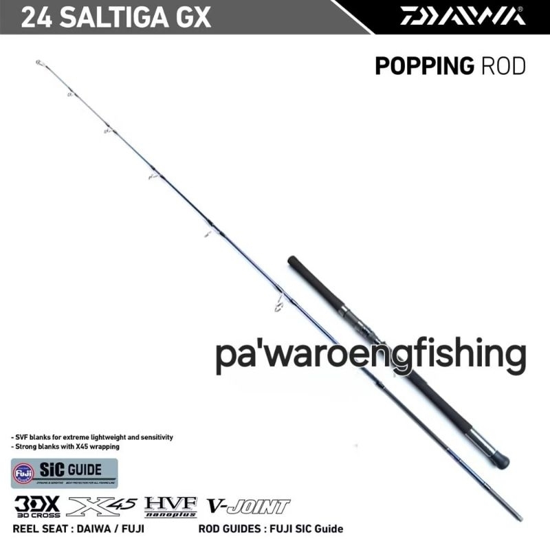 Jual Joran Daiwa SALTIGA GX C 83 MHS 2024 | Ring full Fuji 