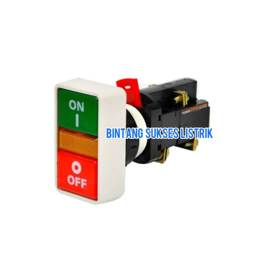 Jual ORIGINAL Double Push Button with lampu 220vac PB30N / dobel pus ...