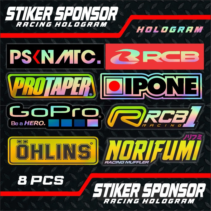Jual STIKER HOLOGRAM STIKER SPONSOR RACING STIKER PACK RACING MOTOR ...