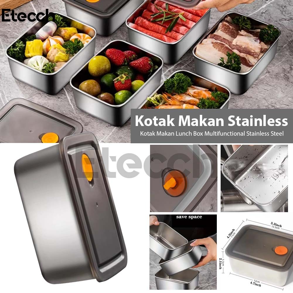 Jual Kotak Makan Lunch Box Multifunctional Stainless Steel 304 550ml ...