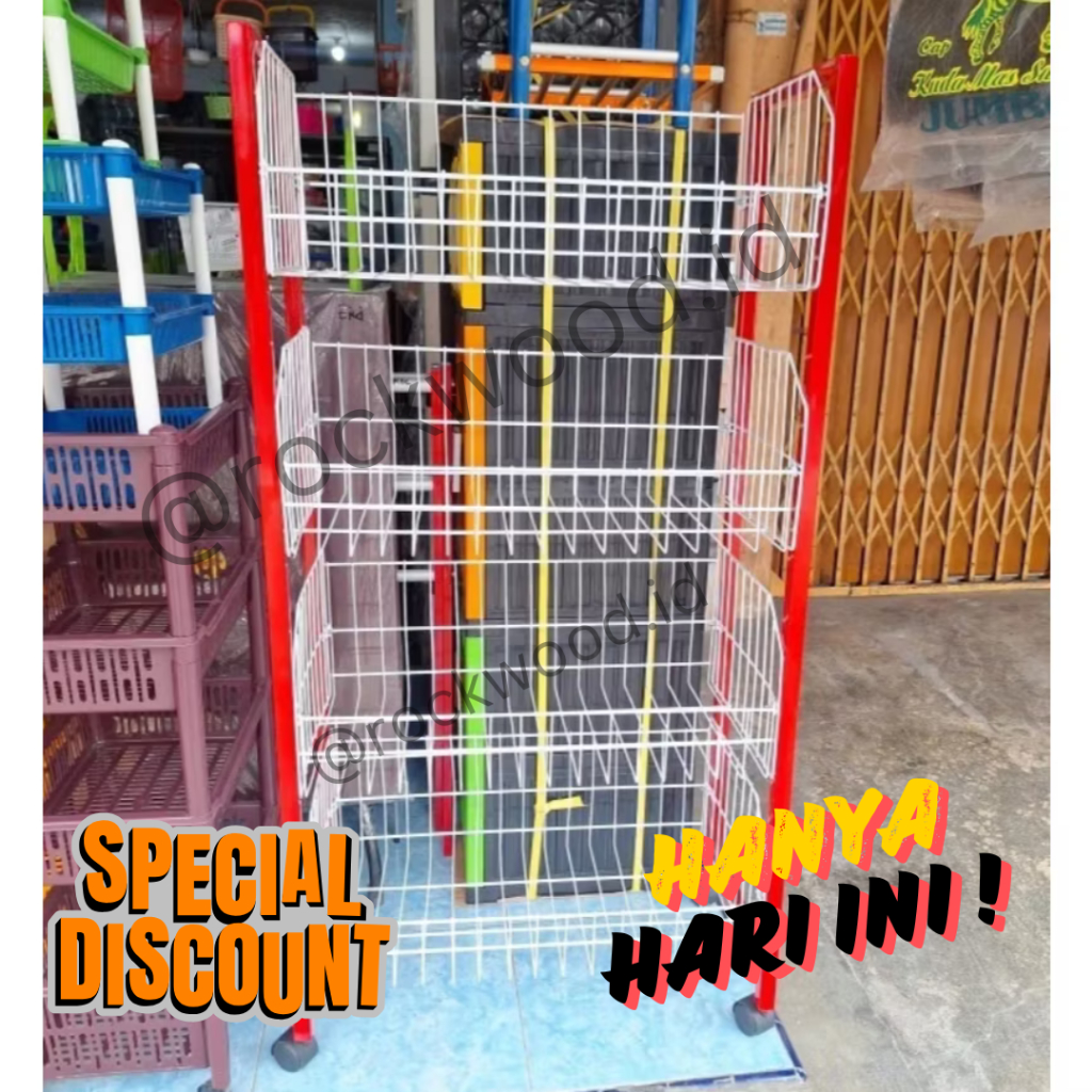 Jual Rak Ciki Super Susun 4 dengan Roda Rak Peracangan Toko Warung Mini ...