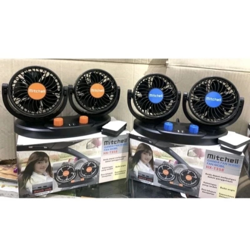 Jual Kipas Angin Mobil 5 Baling Mitchell HX-T357/358 with 2 Slot USB ...
