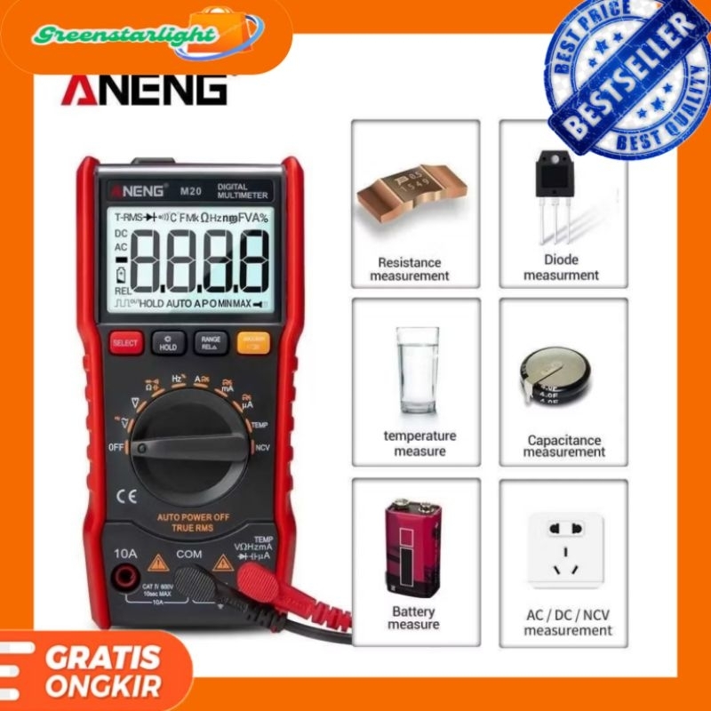 Jual Multitester Multimeter Digital M20 Avometer Voltage Tester AC DC ...