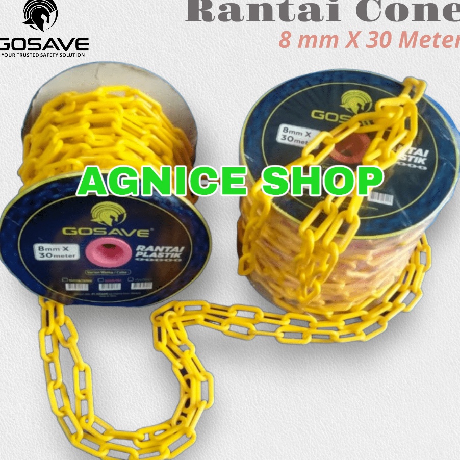 Jual Langka RANTAI PLASTIK 1 ROLL TRAFFIC CONE 8MM x 3 Meter Safety ...