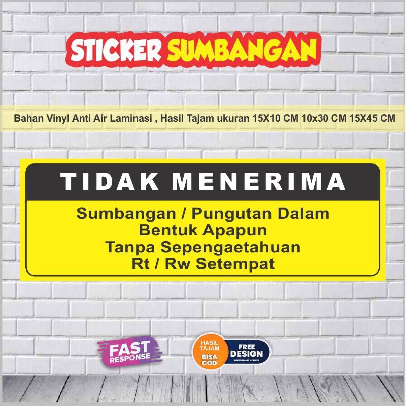 Jual Stiker Tidak Menerima Sumbangan | Shopee Indonesia