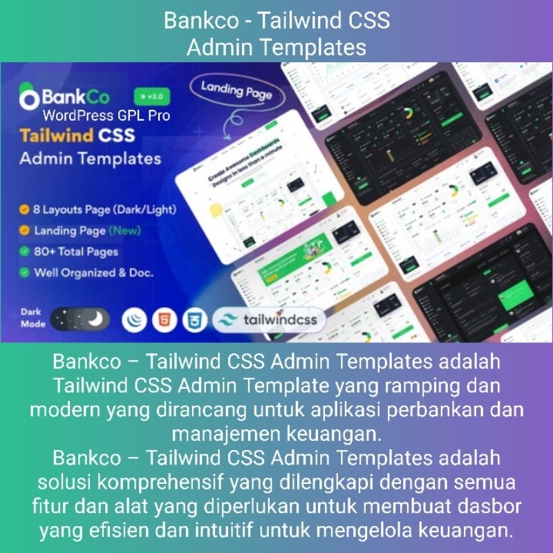 Jual Bankco - Tailwind CSS Admin Templates | Shopee Indonesia