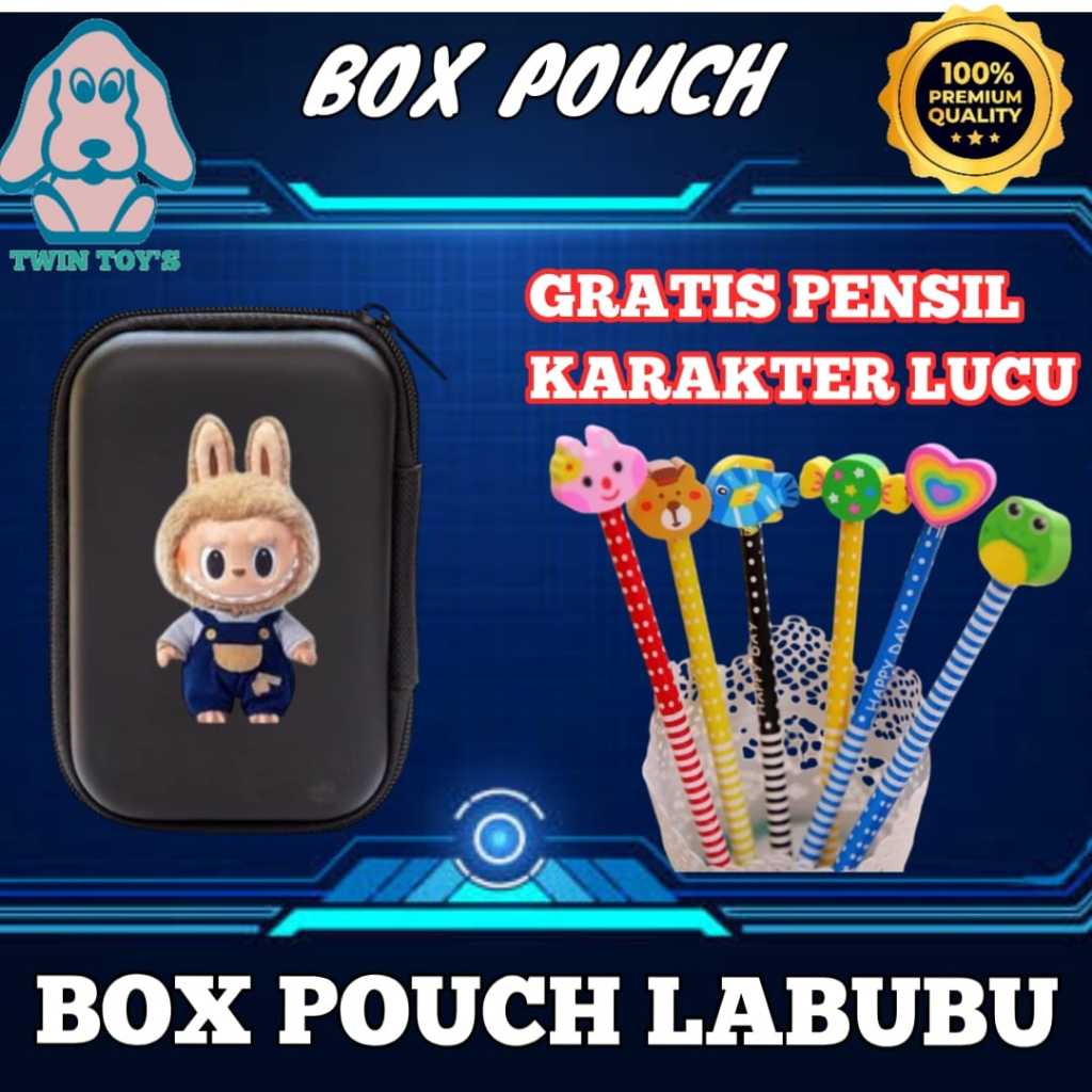 Jual COD BOX POUCH GAMBAR LABUBU LUCU GRATIS 1PCS PENSIL KARAKTER / BOK ...