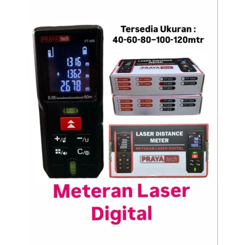 Jual meteran laser digital 40m - 60m - 80m - 100m - 120m | Shopee Indonesia