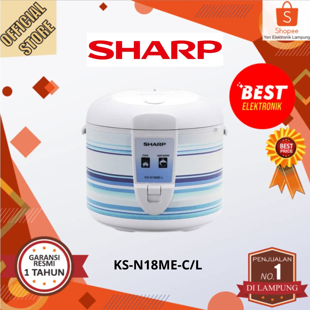 Jual Rice Cooker SHARP KS-N18ME-C/L Cookwear 1.8 Liter 390 Watt ...