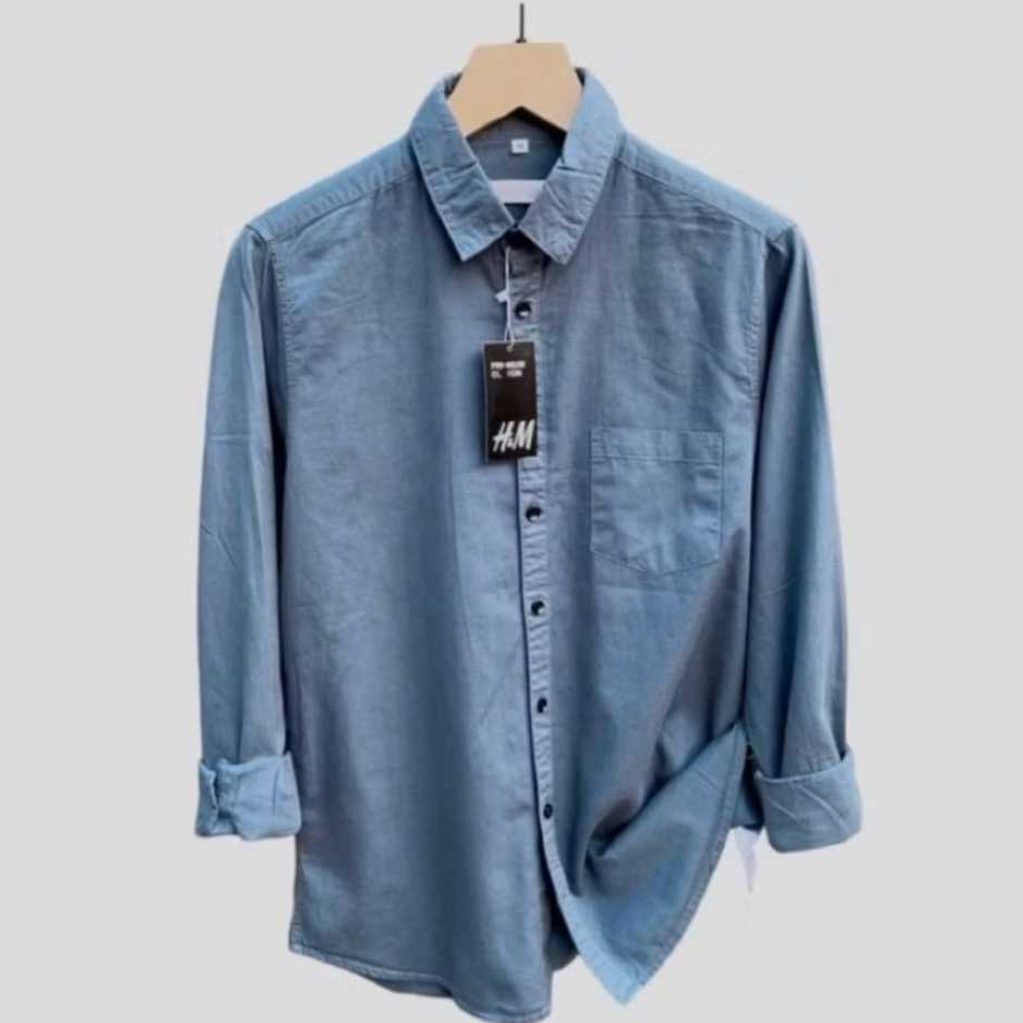 Kemeja Lengan Panjang Pria Hm Ukuran Jumbo Casual Dewasa