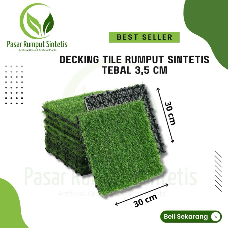 Jual Alas Decking Tile Rumput Sintetis 30x30 cm / Rumput Sintetis Swiss ...