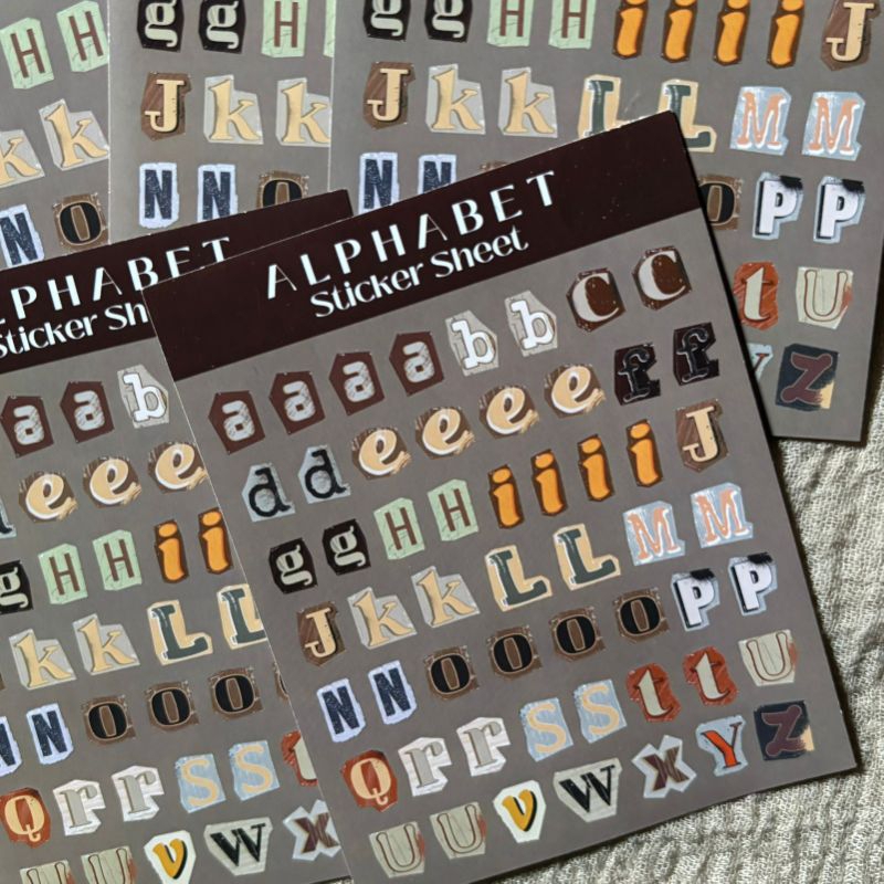 Jual khalishop - magazine brown sticker, brown sticker alphabet ...
