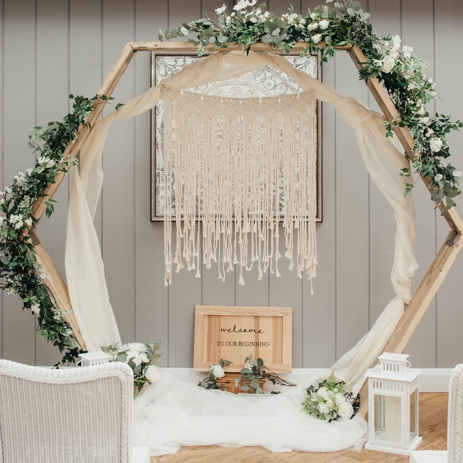 Jual KUALITAS TERBAIK SET Backdrop Hexagon Wedding Rustic Gawang ...