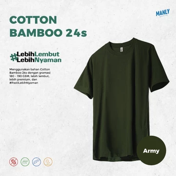 S XXL 3XL ANTI BAKTERI Kaos Polos Katun Bambu 24S Kaos Polos Cotton Bamboo