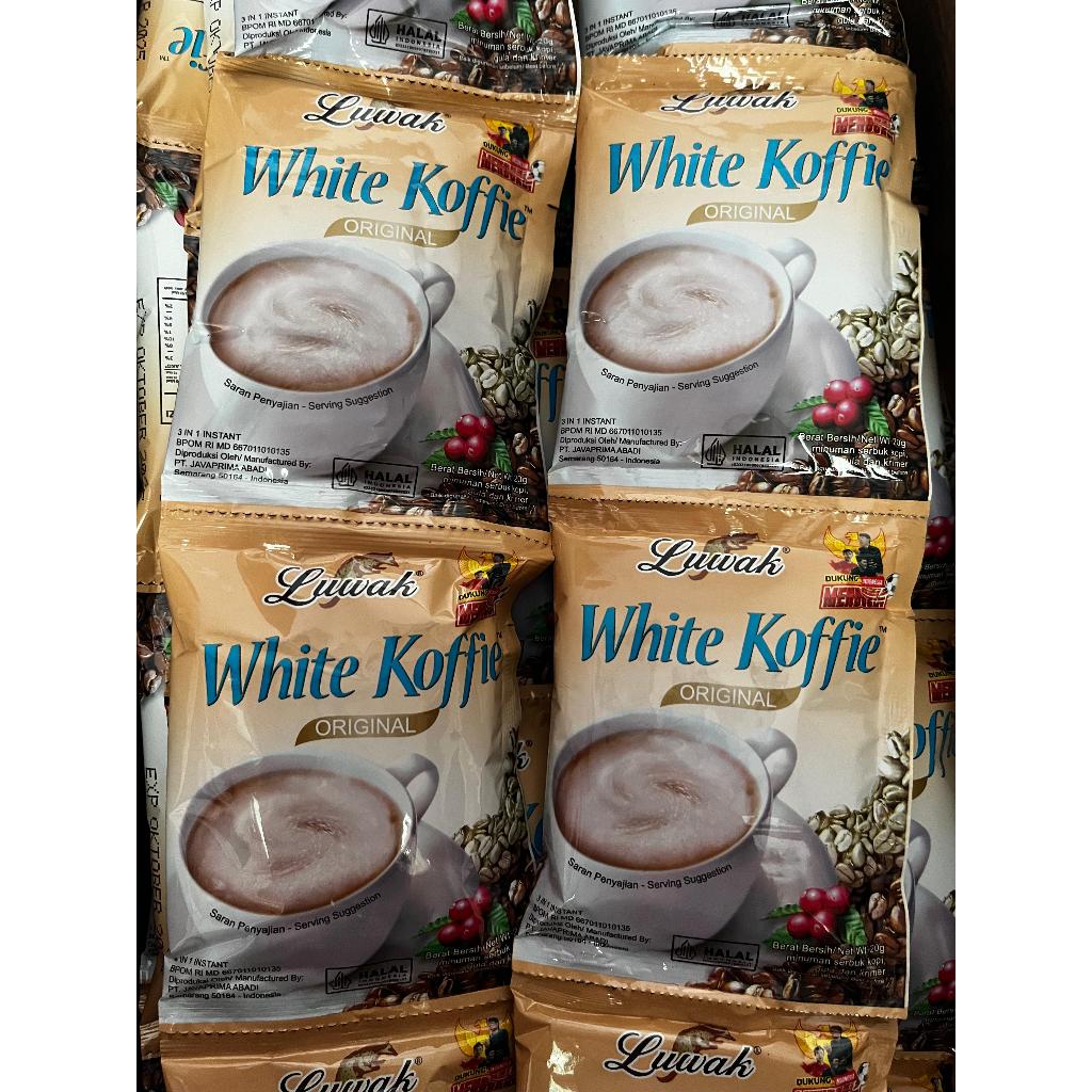 Jual WHITE COFFEE LUWAK ( 1 RENTENG ISI 10 SACHET x 20 GRAM ) | Shopee ...