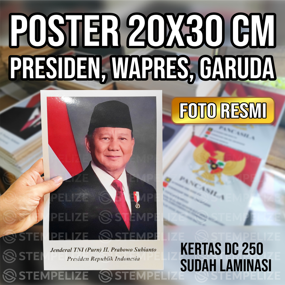 Jual [Poster 20x30] Presiden Prabowo Gibran Lambang Garuda Lembaran ...