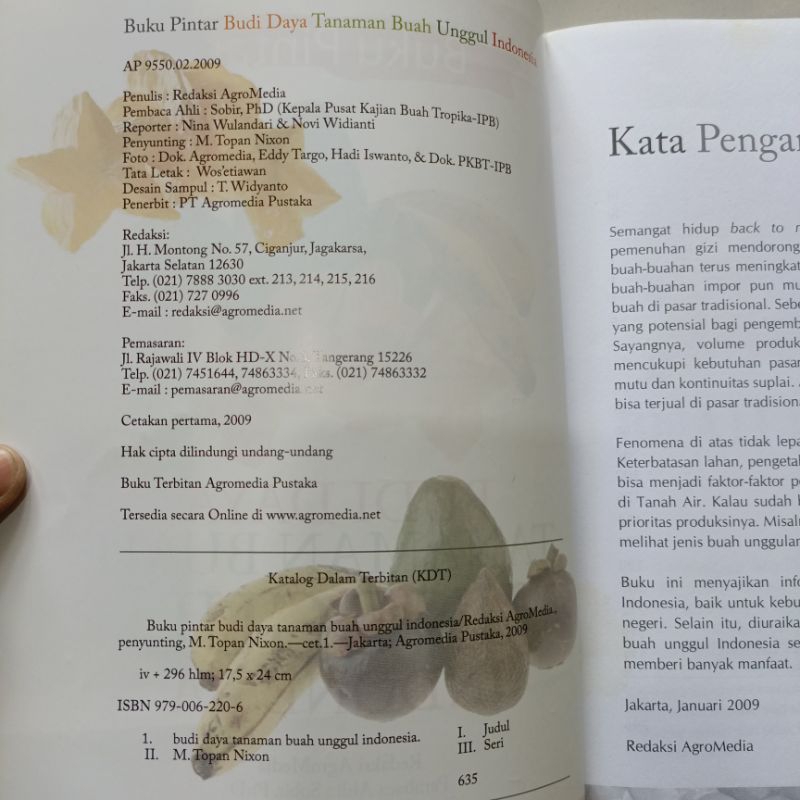 Jual Buku Pintar Pertanian Budi Daya Tanaman Buah Unggul di Indonesia ...