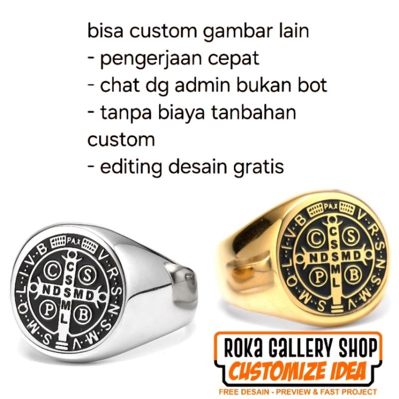 Jual cincin Saint Benedict Medal cssml ndsmd Black Silver constantin ...