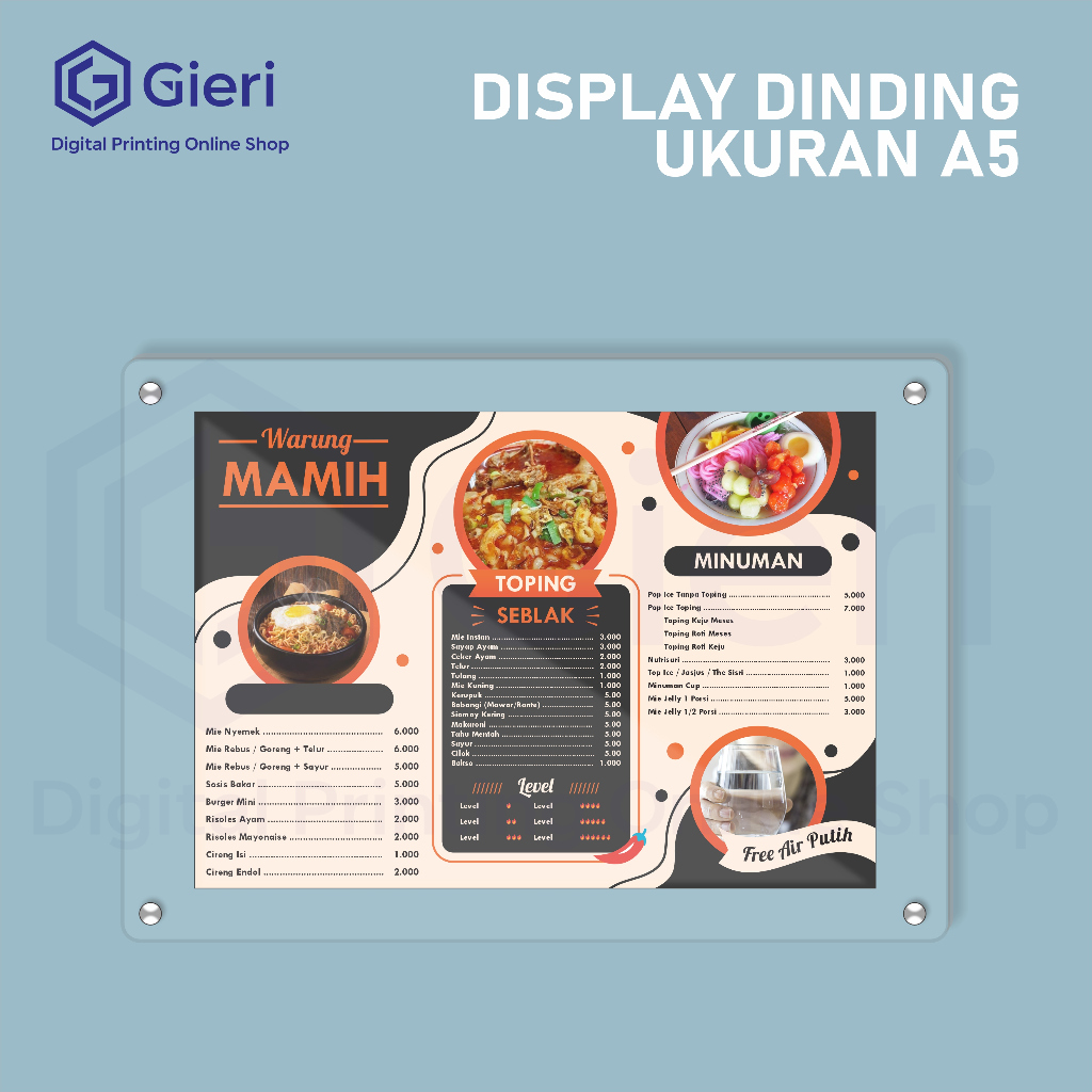 Jual Gieri - Display Dinding Akrilik / Frame Akrilik / Stand Poster ...