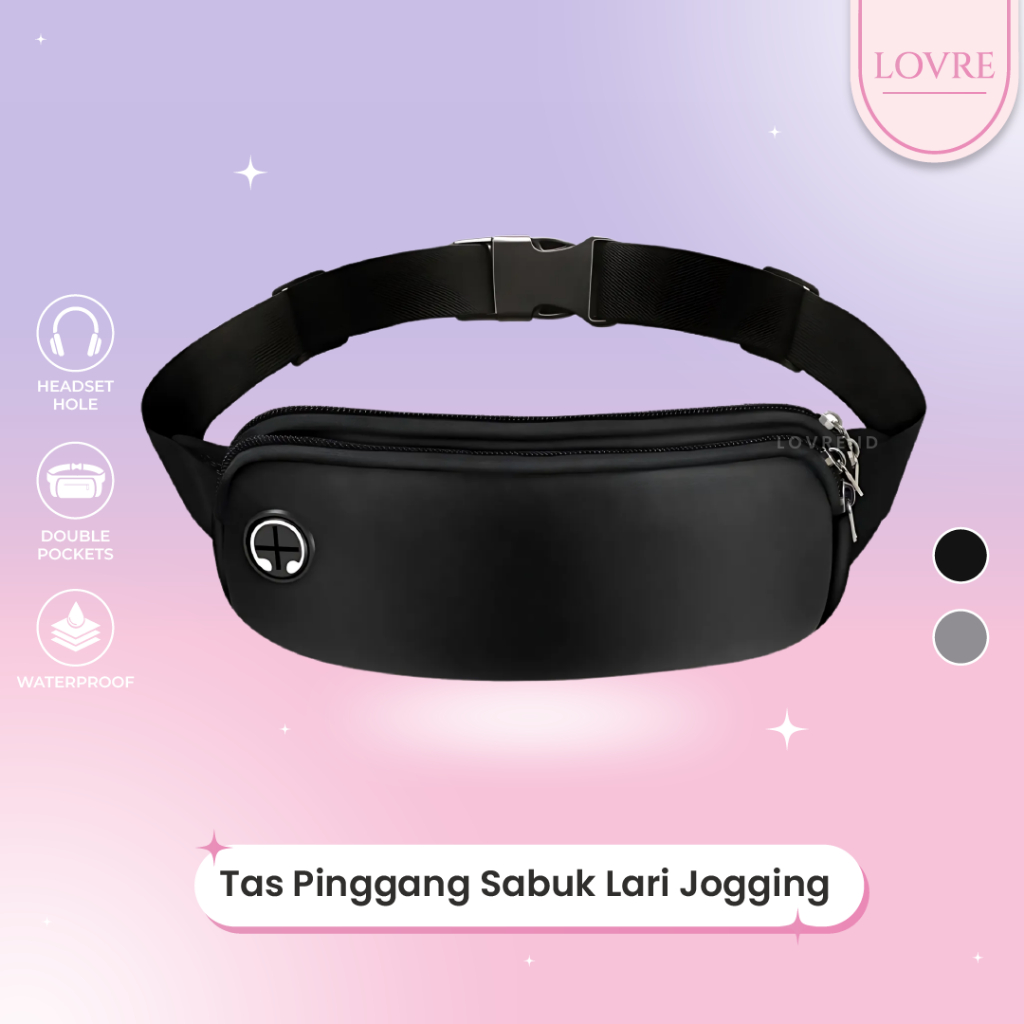 Jual • LOVRE • Tas Pinggang Olahraga 2 Pocket Jogging Waistbag Sport ...