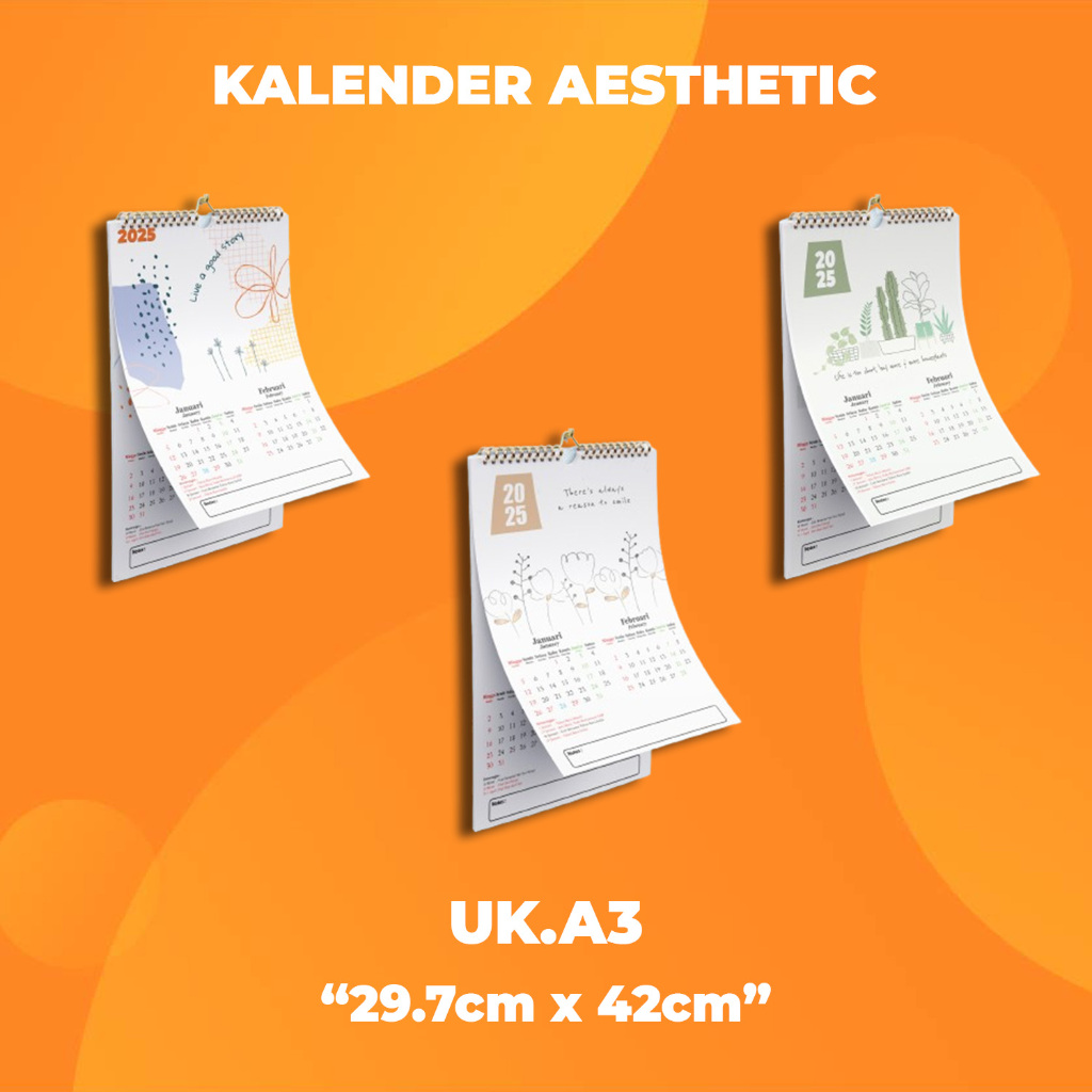 Jual Kalender Dinding A3 Aesthetic 2026 II Kalender Spiral II Calendar ...