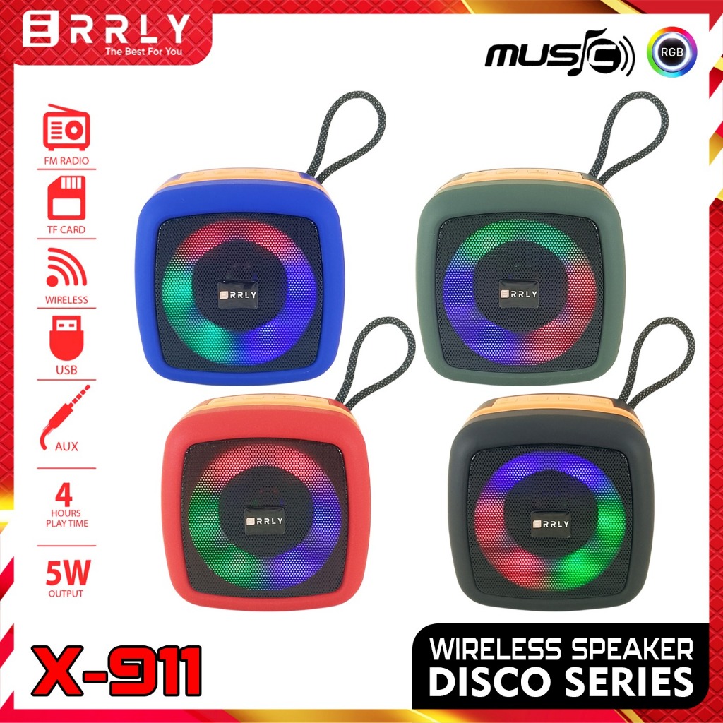 Jual ERRLY X911 Speaker Bluetooth Wireless LED RGB Speker Portable ...