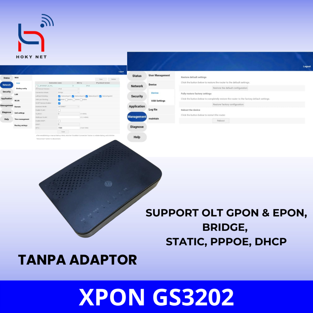 Jual MODEM XPON GS3202 SUPPORT OLT GPON DAN EPON | Shopee Indonesia