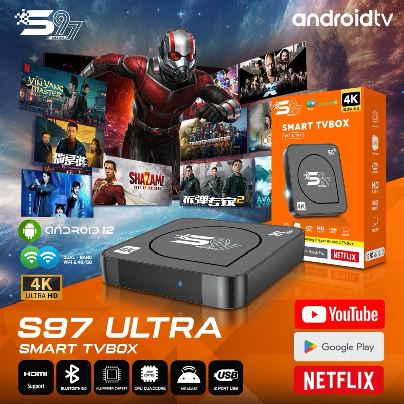 Jual Android Smart Tvbox S97 Ultra Android 10 4K Ultra HD | Shopee ...