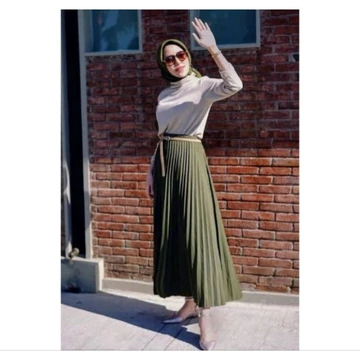 Rok Plisket Wanita Jumbo Bahan Casebo Muat Bb 95 Kg Premium