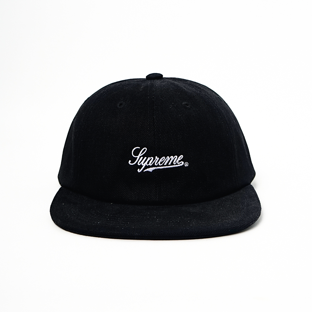 Supreme Script Logo 6-Panel Black Plaid Supreme Script Logo 6