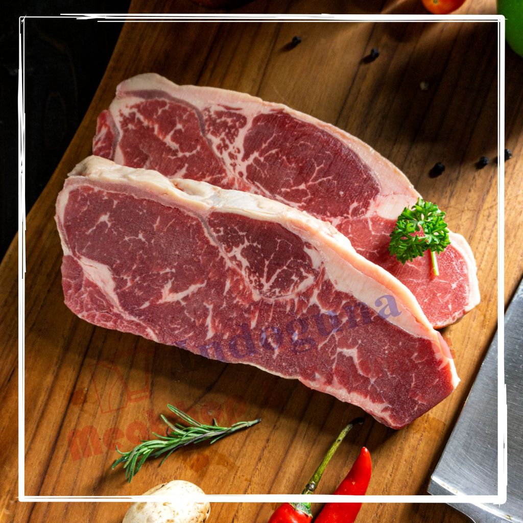 Jual Aussie Australian Beef Striploin Sirloin Grain Fed Mb.2 | Shopee ...