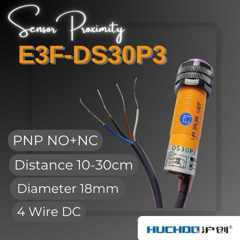 Jual SENSOR PHOTOELECTRIC E3F-DS30P3 PNP NO + NC Adjustable 30Cm DC 4 ...