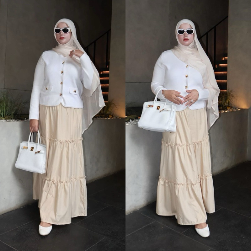 Jual SKOUTWEAR | Sarah Ruffle Skirt (ROK Rempel) Petite Size to Plus ...