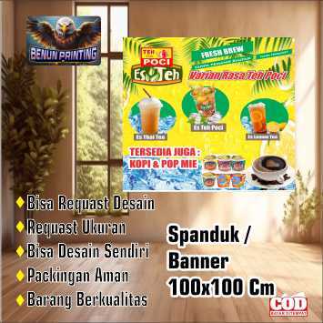 Jual Spanduk Banner 100X100 Cm Semtik (VARIAN RASA ES TEH) Bisa Request ...