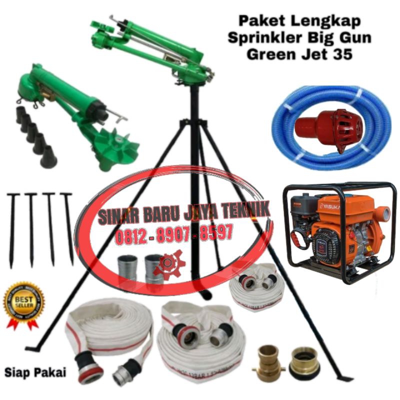 Jual paket springkler jet 35 komplit pompa yasuka 8hp tekanan tinggi ...