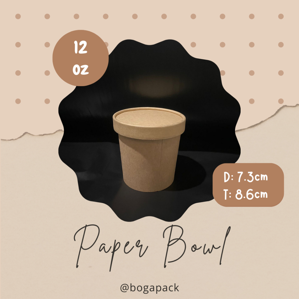 Jual Brown Paper Cup Soup 12oz / Cup Ice Cream / Cup Soup / Paper Bowl ...