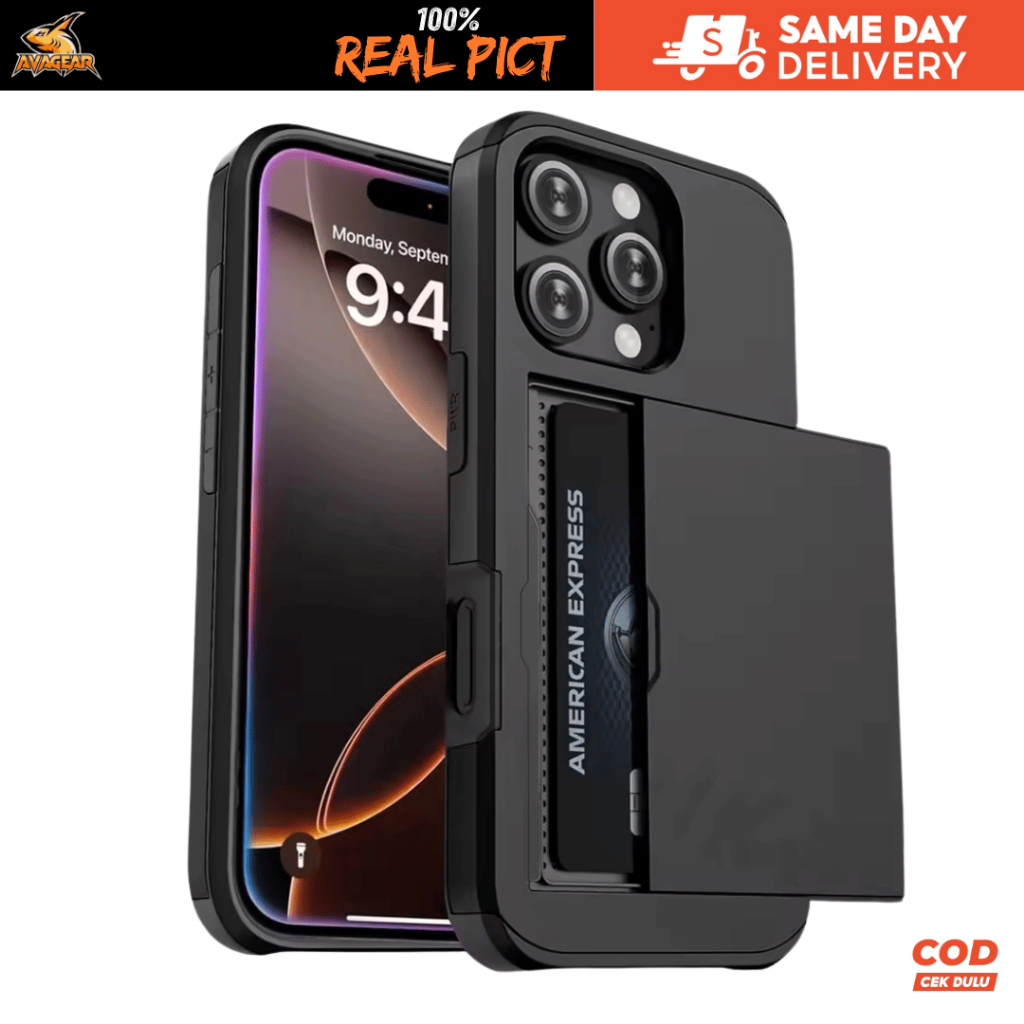Jual Hidden Slot Card - Case iPhone With Sliding Door Pocket Casing ...
