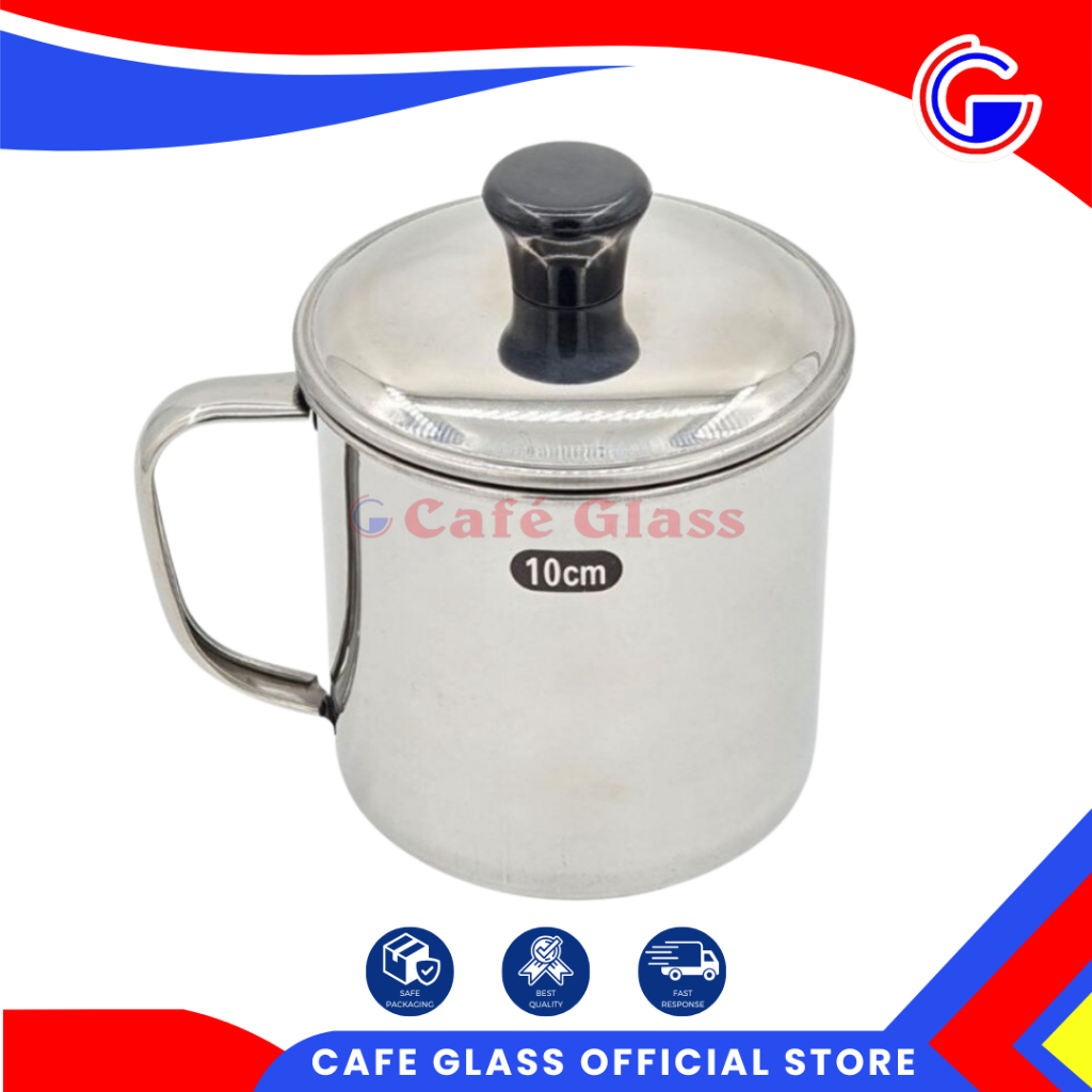 Mug Stainless 10 Cm Dan 13 Cm - Mug Stainless 10 Premium Ganom - Mug Tutup Stainless