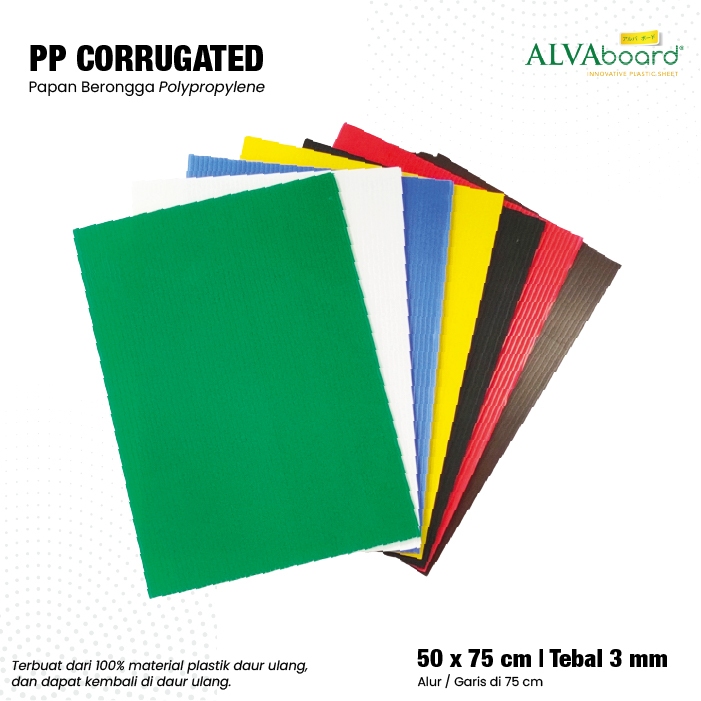 Jual ALVAboard Lembaran PP Ukuran 50x75 cm Tebal 3 mm Tersedia 7 Varian ...