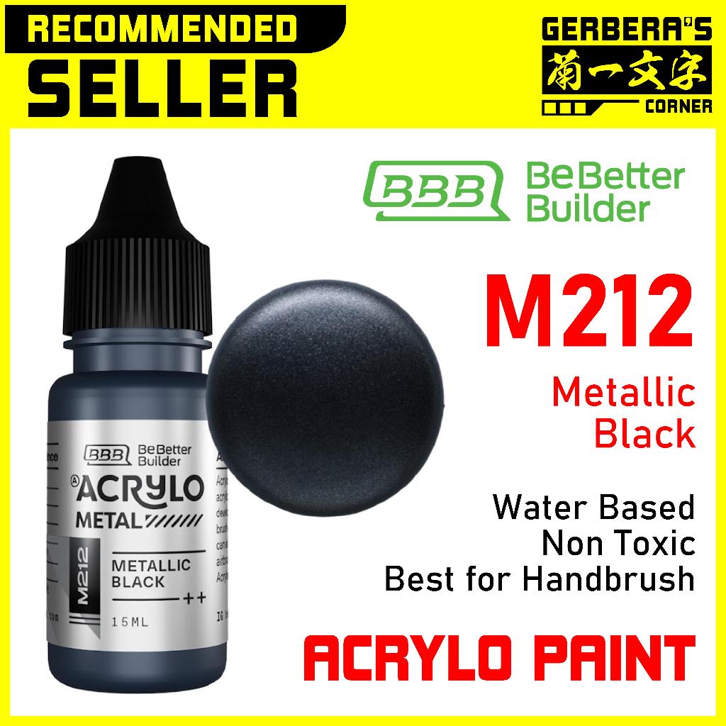 Jual ACRYLO PAINT M212 METALLIC BLACK Metal Effect - BOTOL TETES ...