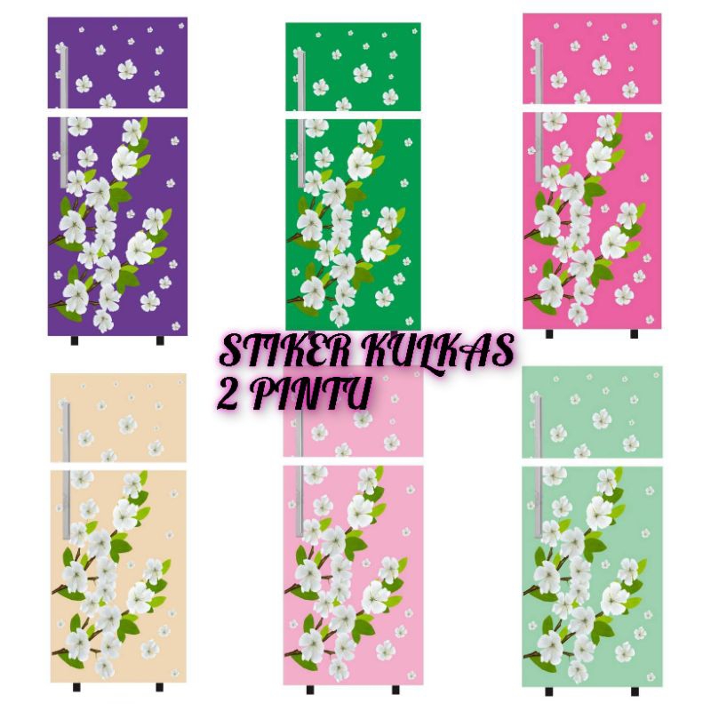Jual STIKER KULKAS 2 PINTU MOTIF RANTING BUNGA | Shopee Indonesia