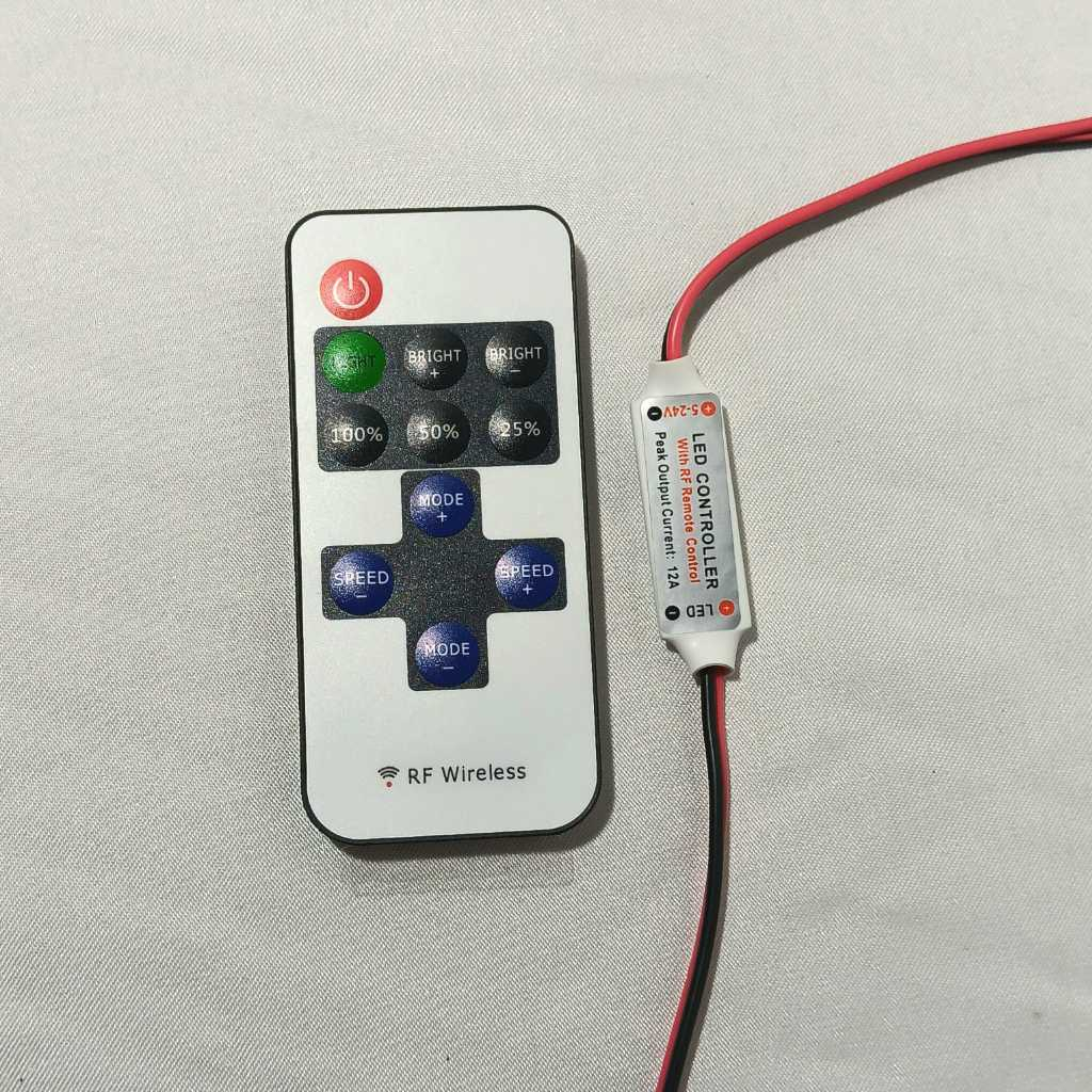 Jual Remote RF Wireless LED Dimmer 5-24V 12A For Single Colour LED ...